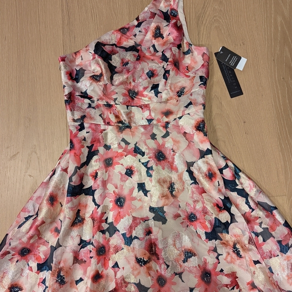 Beautiful Floral Pink and Navy Dress - Picture 9 of 11